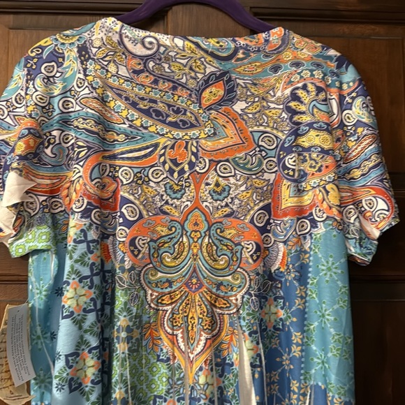 ONE WORLD Orange Graphic Short Sleeve Tee - Picture 8 of 9